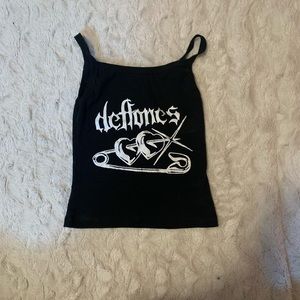Safety pin deftones band tank